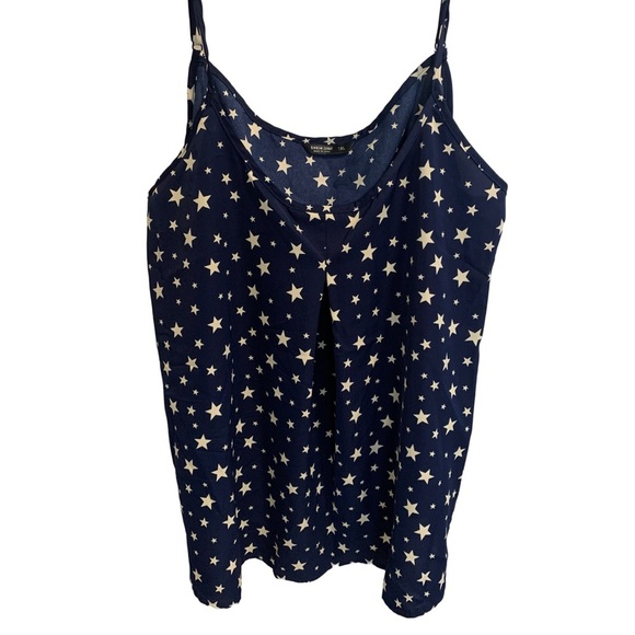 💛 Shein Curve Blue & White Star Print Cami Tank Top - 1XL - Picture 1 of 7